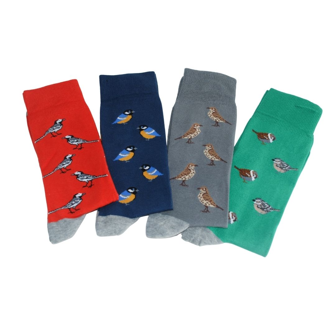 Garden Birds 4 pairs Bamboo Socks