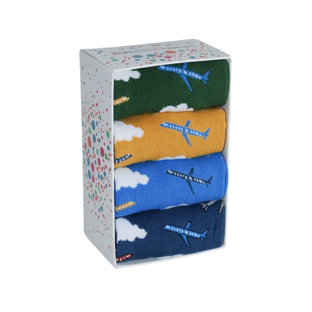 Aeroplane 4 pairs Bamboo Socks