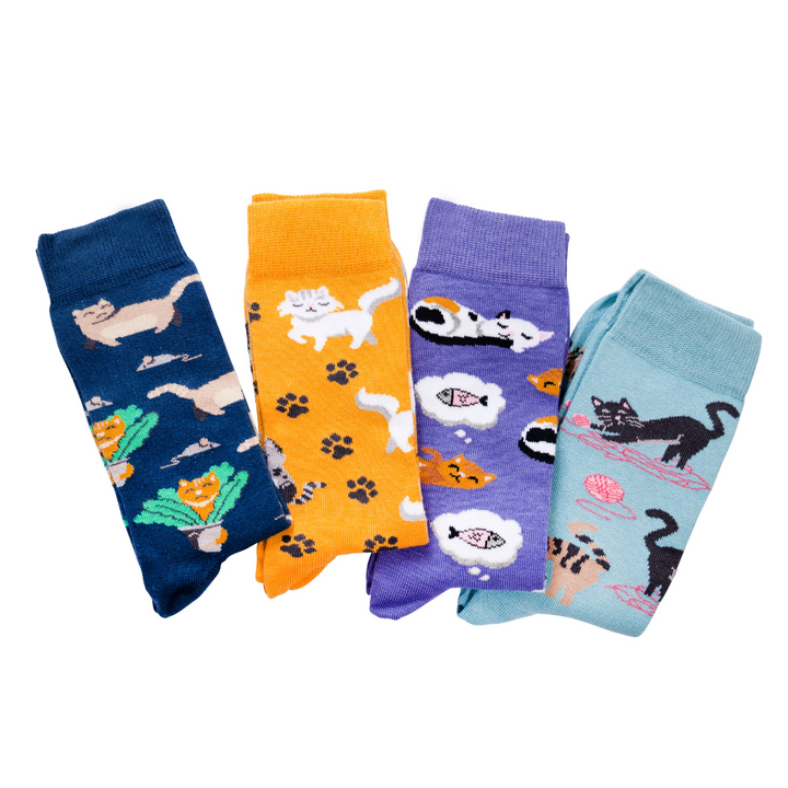 Lot de 4 paires de chaussettes en bambou pour chat