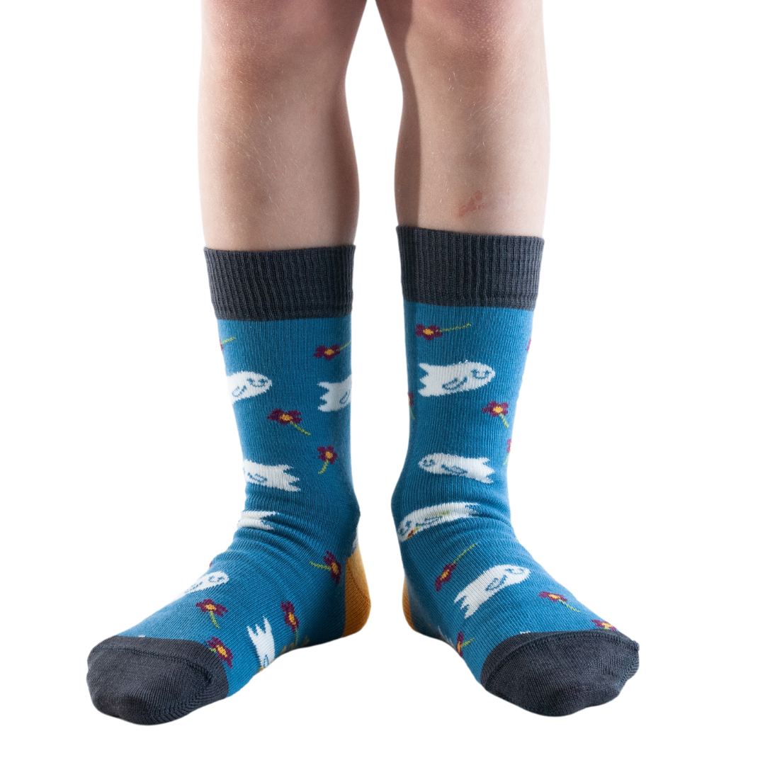 Children's Bamboo Ghost & Flowers Socks