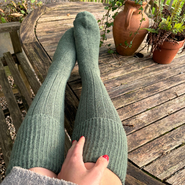 Gummistiefelsocken aus Wolle