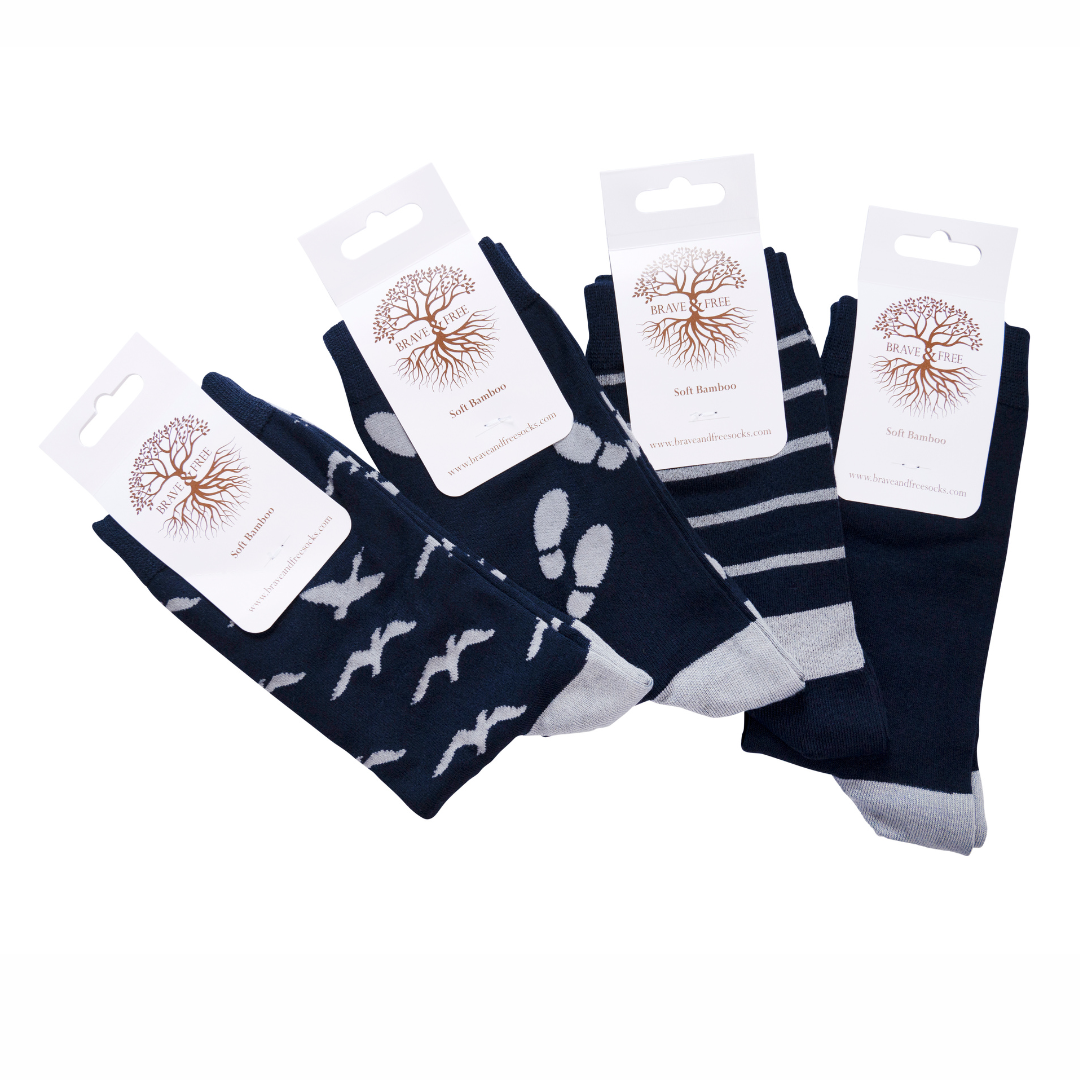 Lot de 4 paires de chaussettes en bambou Brave and Free