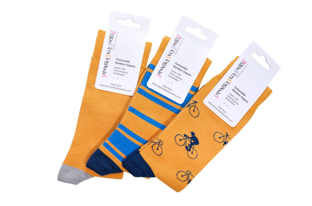 Lot de 3 paires de chaussettes en bambou Bike &amp; Stripe