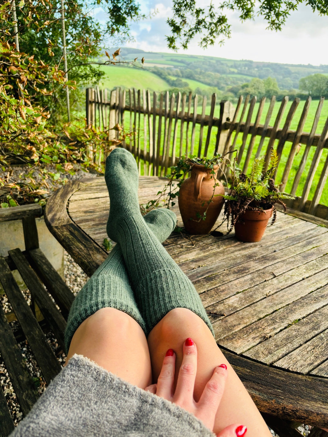 Gummistiefelsocken aus Wolle