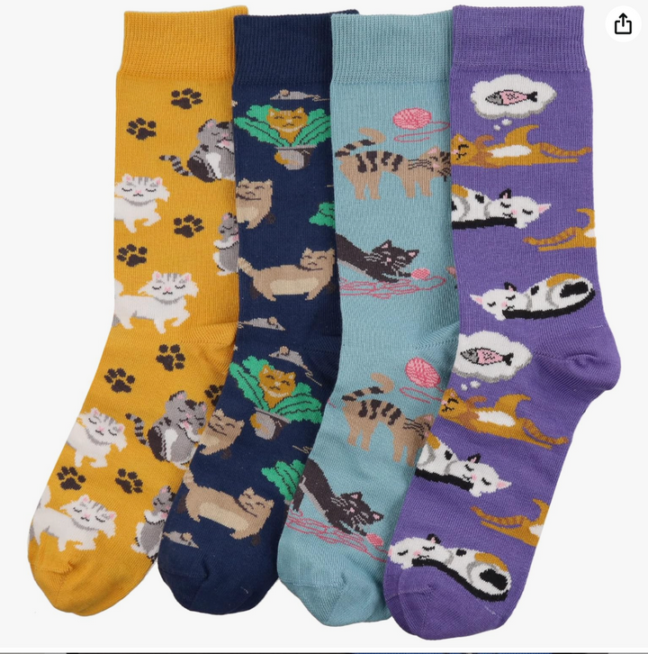 Lot de 4 paires de chaussettes en bambou pour chat